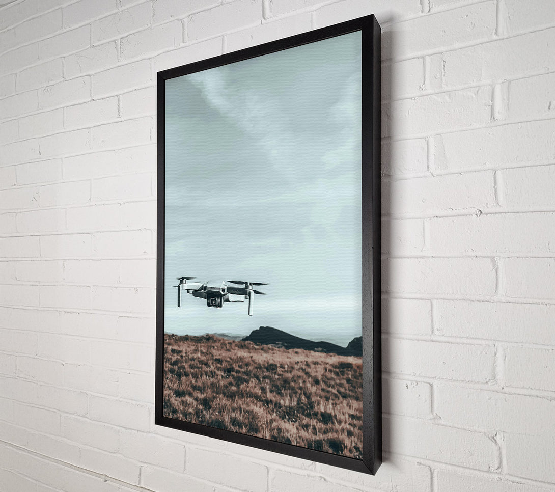  A Canvas Print of Blue Skies, White Drone Canvas Wall Art