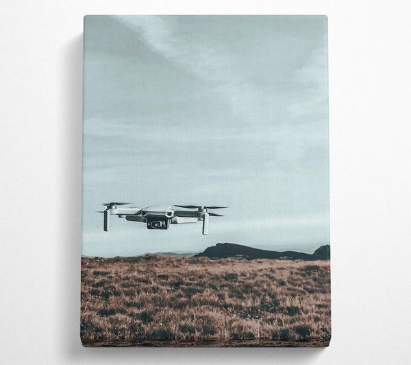  A Canvas Print of Blue Skies, White Drone Canvas Wall Art