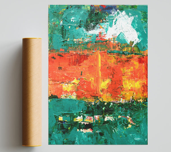 Emerald Fire Sky Poster