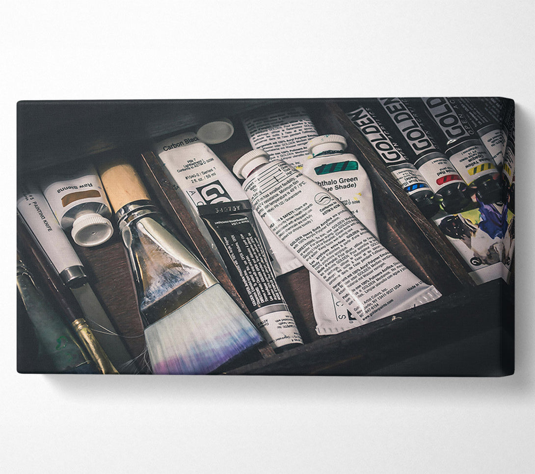  A Canvas Print of White Paint Palette Canvas Print