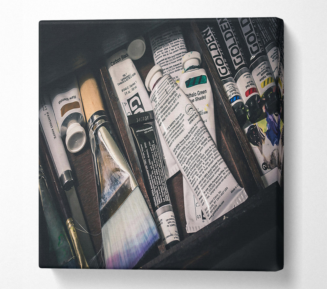 A Canvas Print of White Paint Palette Canvas Print