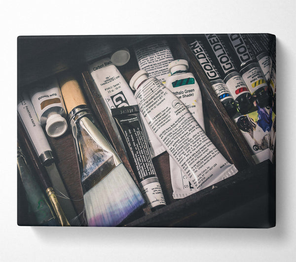  A Canvas Print of White Paint Palette Canvas Print
