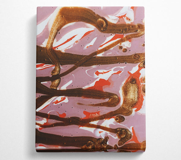  A Canvas Print of Golden Mauve Swirls Canvas Art