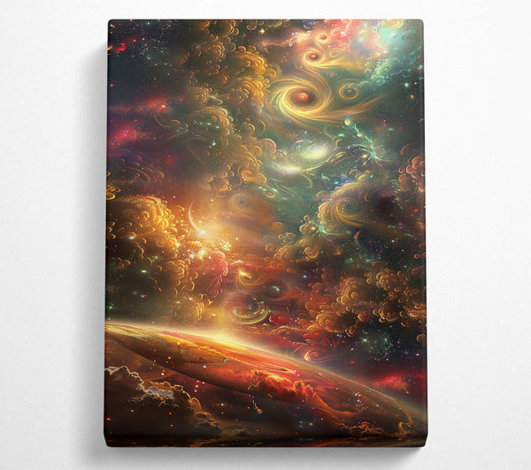  A Canvas Print of Golden Cosmic Awakening Canvas Wall Art