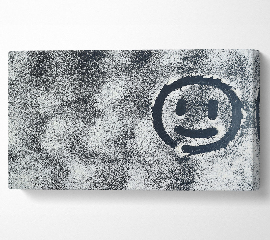  A Canvas Print of Banksy White Smile On Black Canvas Art