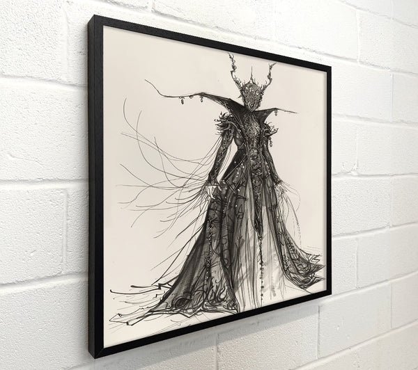 Black Embroidered Figure