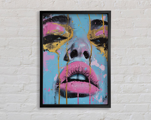 Glitter Eye Shadow Lips Framed Print