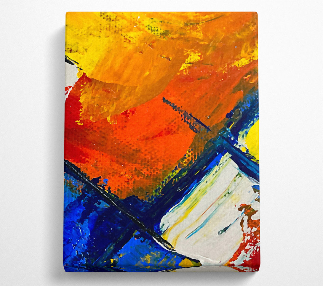 A Canvas Print of Orange Abstract Strokes Canvas Wall Art