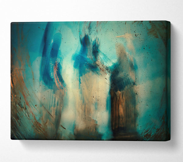  A Canvas Print of Aqua Forms And Shadows Canvas Art