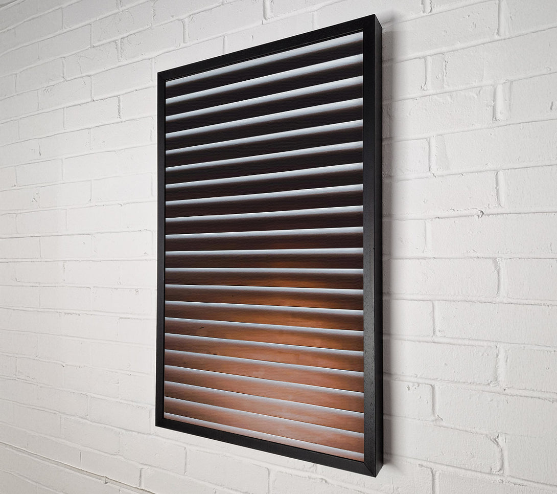  A Canvas Print of Brown Sunlit Blinds Canvas Wall Art