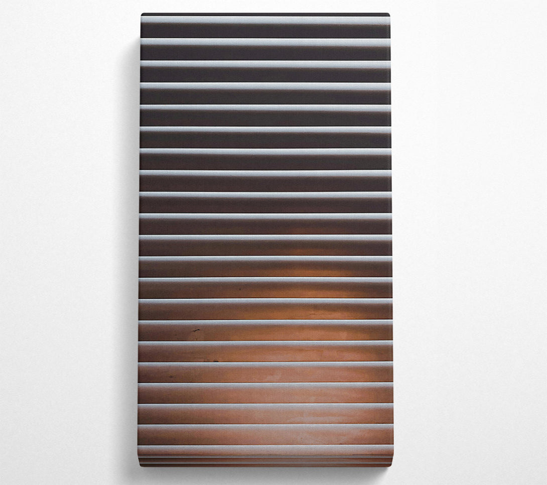  A Canvas Print of Brown Sunlit Blinds Canvas Wall Art