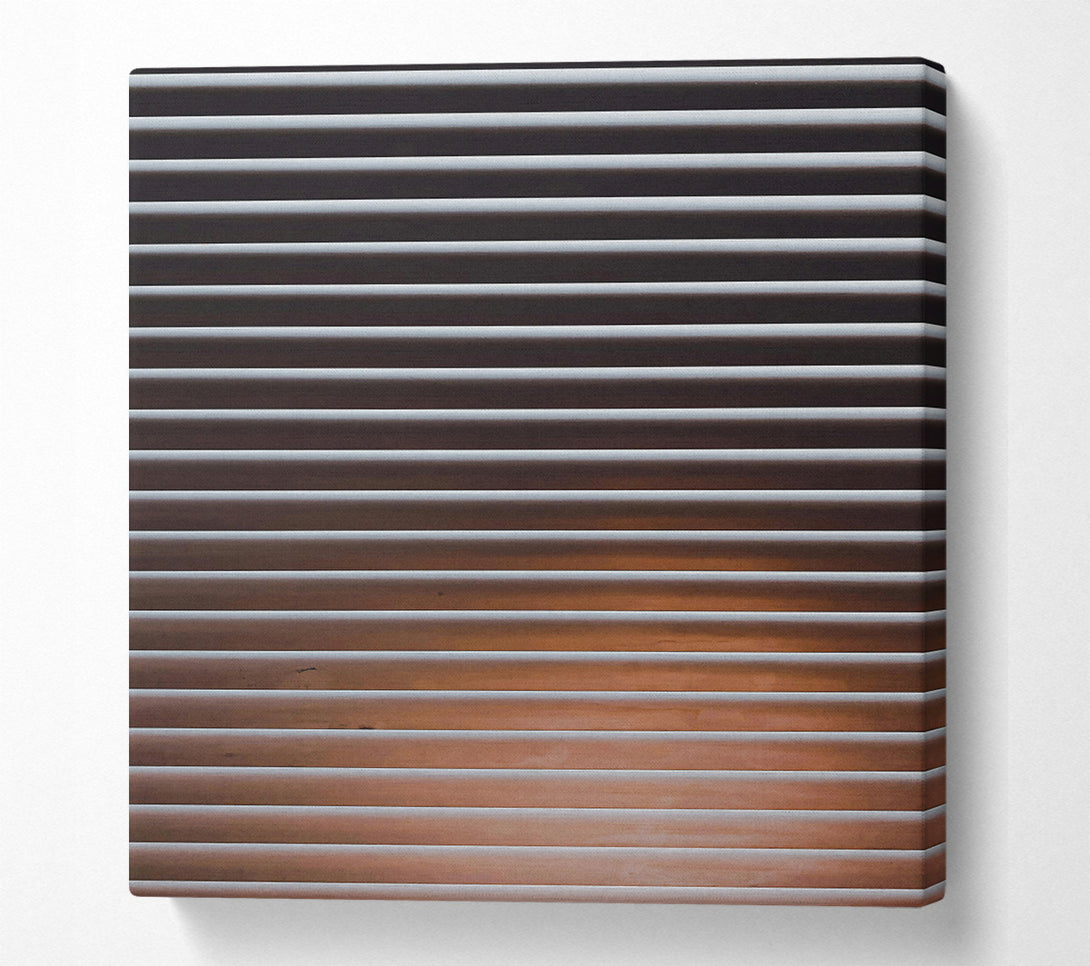  A Canvas Print of Brown Sunlit Blinds Canvas Wall Art