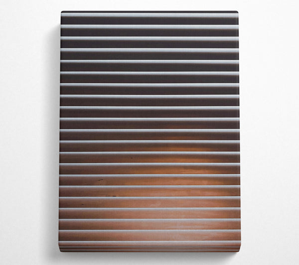  A Canvas Print of Brown Sunlit Blinds Canvas Wall Art