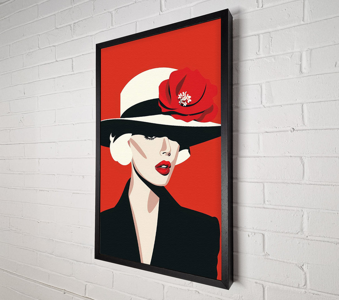 A Canvas Print of Crimson Underneath The Brim Canvas Print