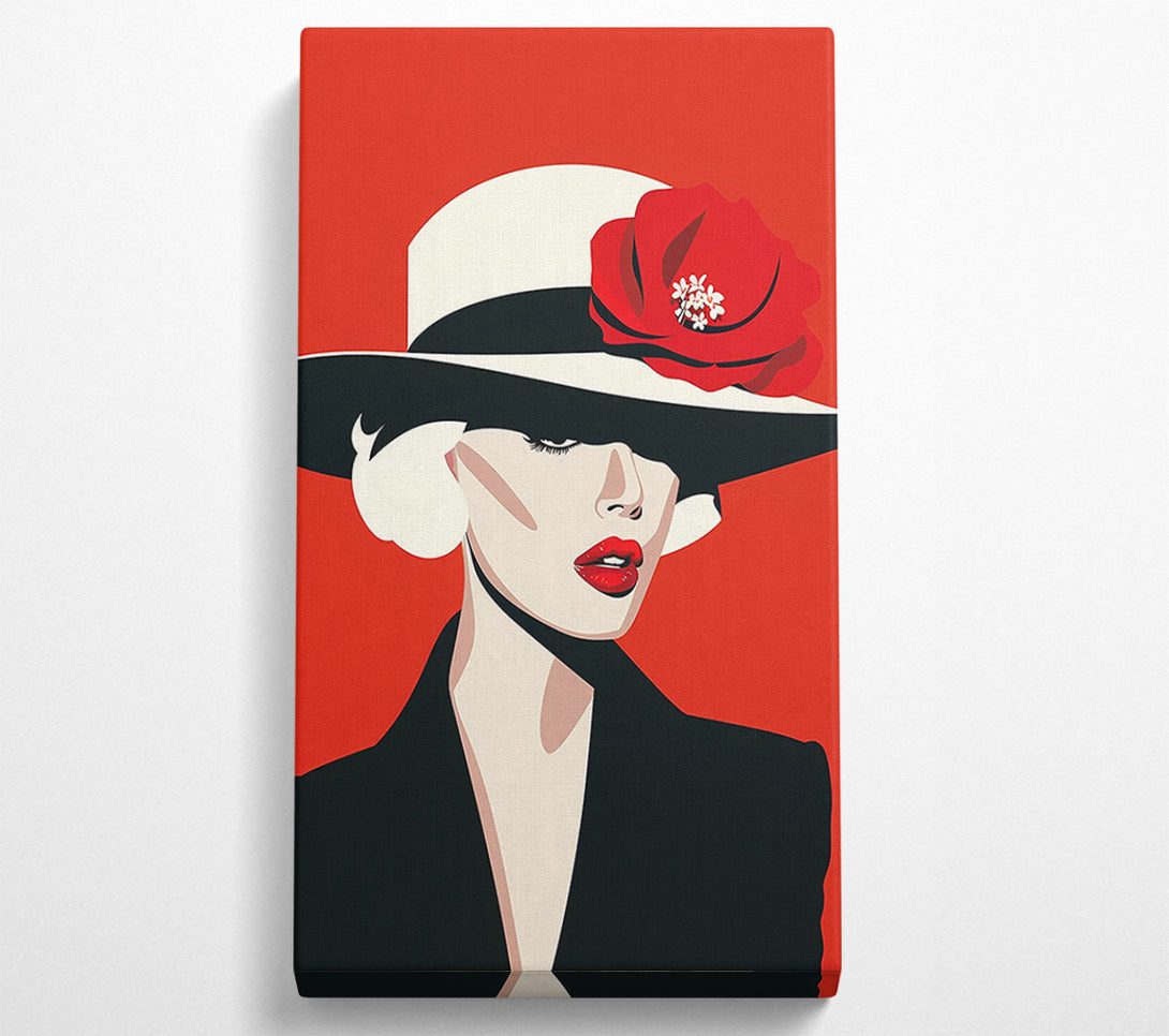  A Canvas Print of Crimson Underneath The Brim Canvas Print