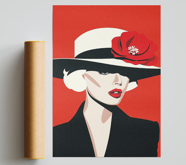 Crimson Underneath The Brim Giclee Print