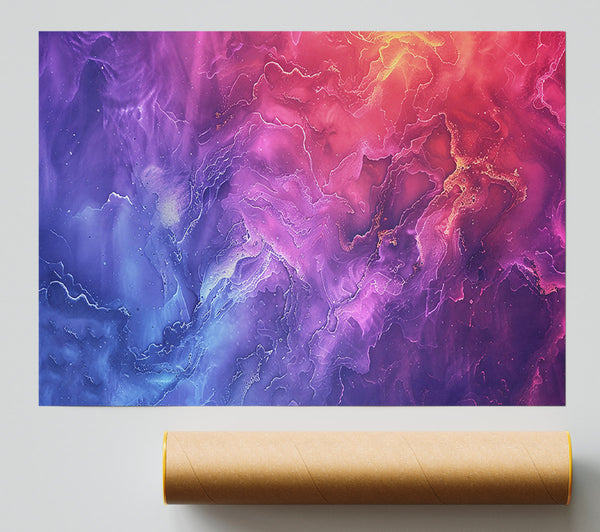 Purple Ink Swirls Poster