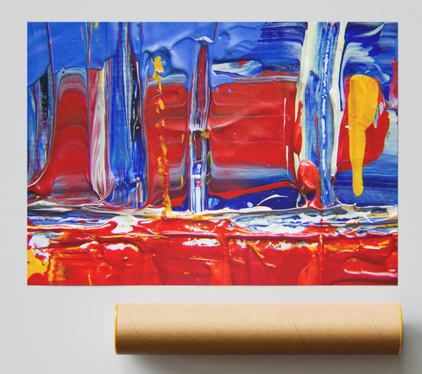 Red Swirls And Blues Poster