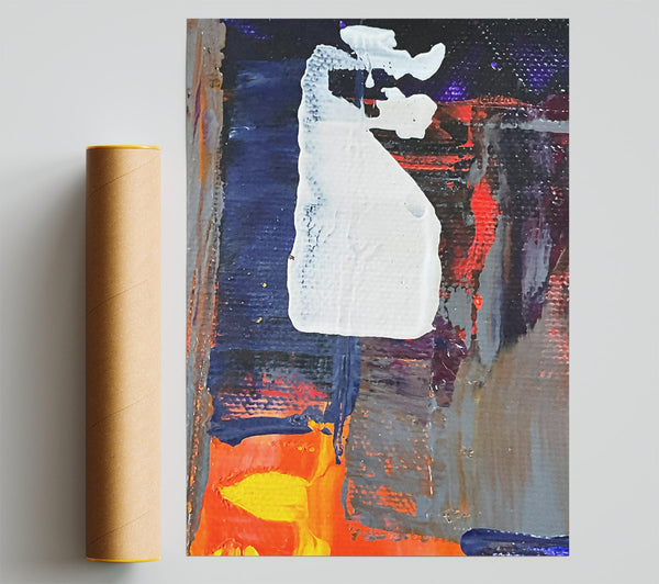 White Through Orange Gloom Print