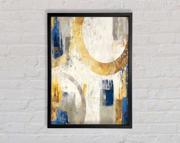 Gold Abstract Circles Framed Print