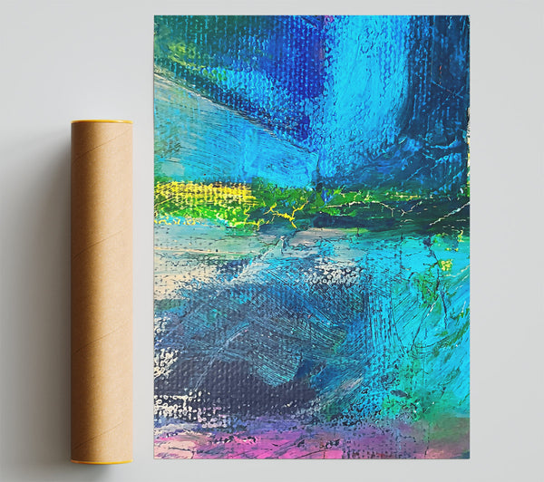 Azure And Green Strokes Poster