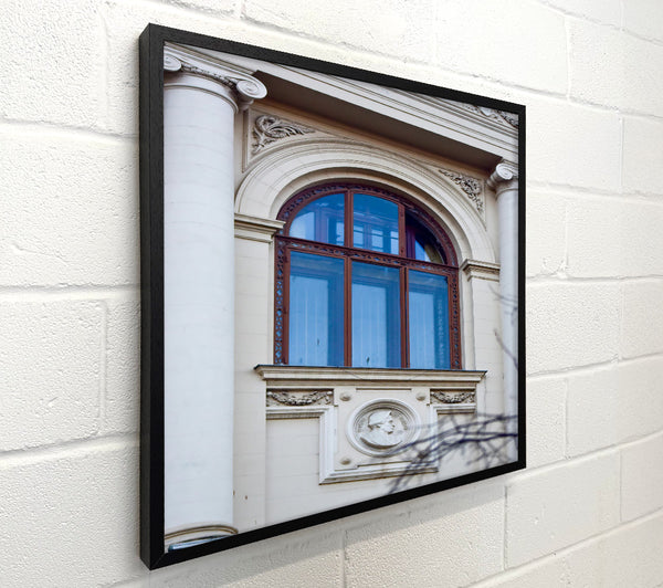 Blue Window And Stonework