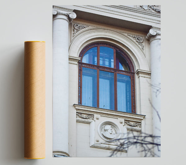 Blue Window And Stonework Print