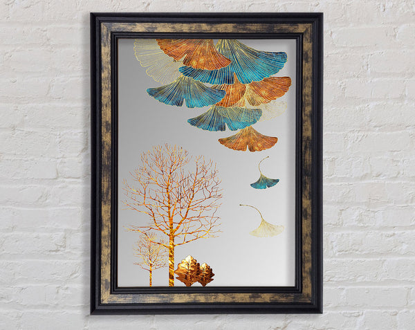 Gold Abstract Foliage Framed Print