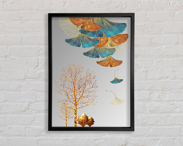 Gold Abstract Foliage Framed Print