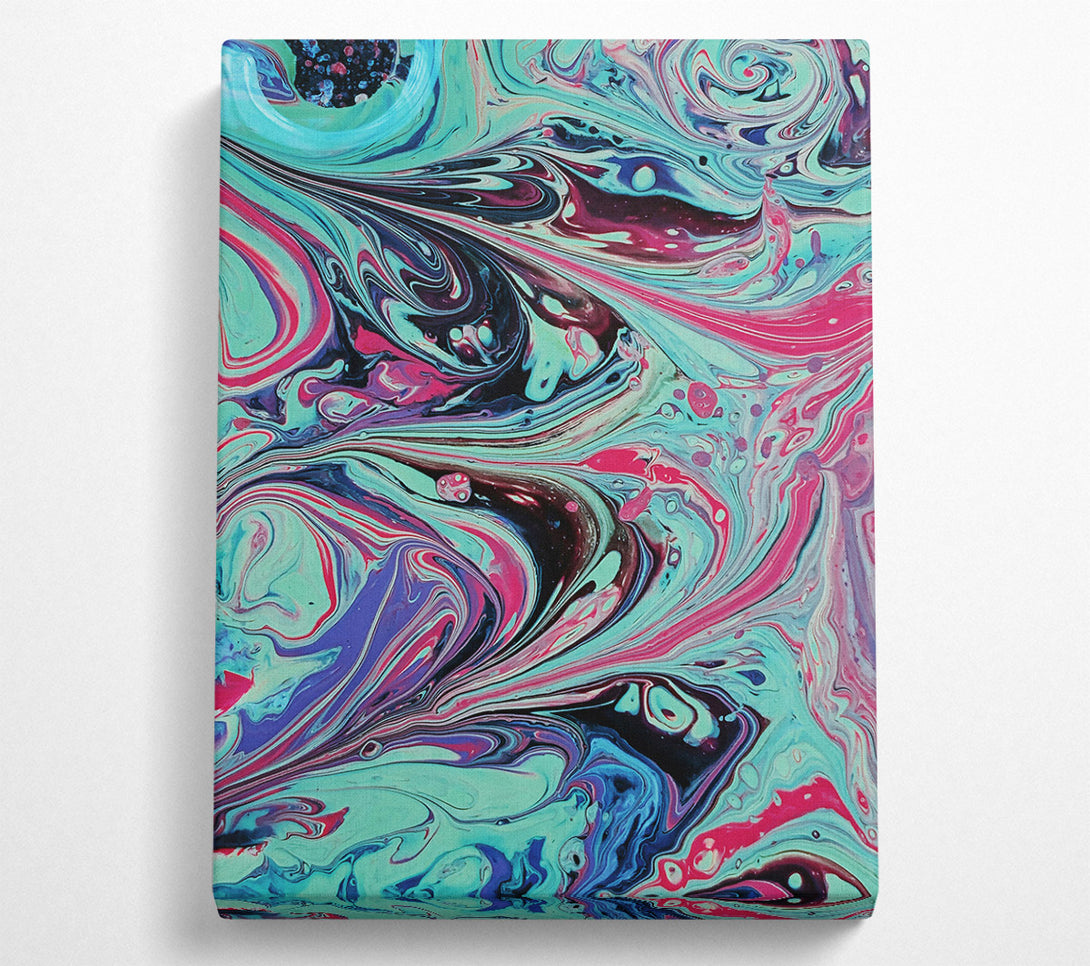  A Canvas Print of Teal Abstract Swirls Canvas Wall Art