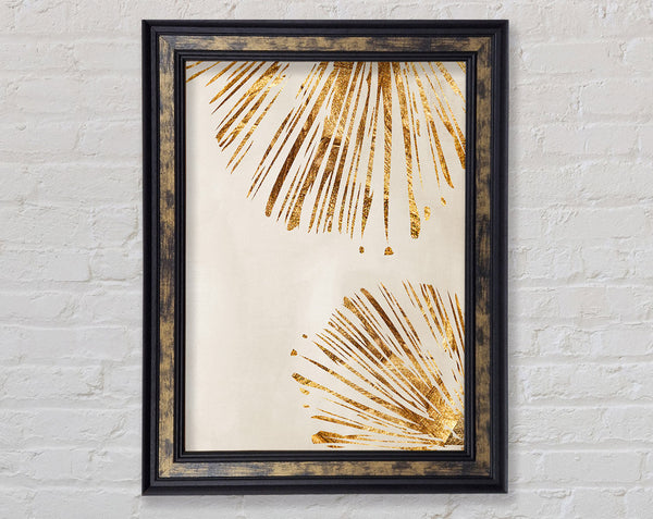 Gold Abstract Spikes Framed Print