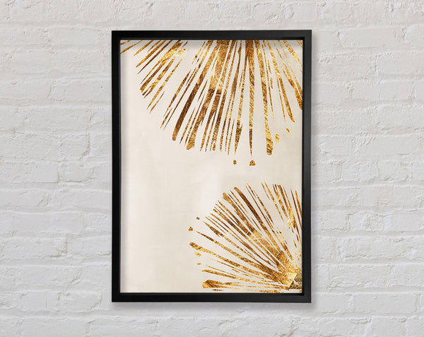 Gold Abstract Spikes Framed Print
