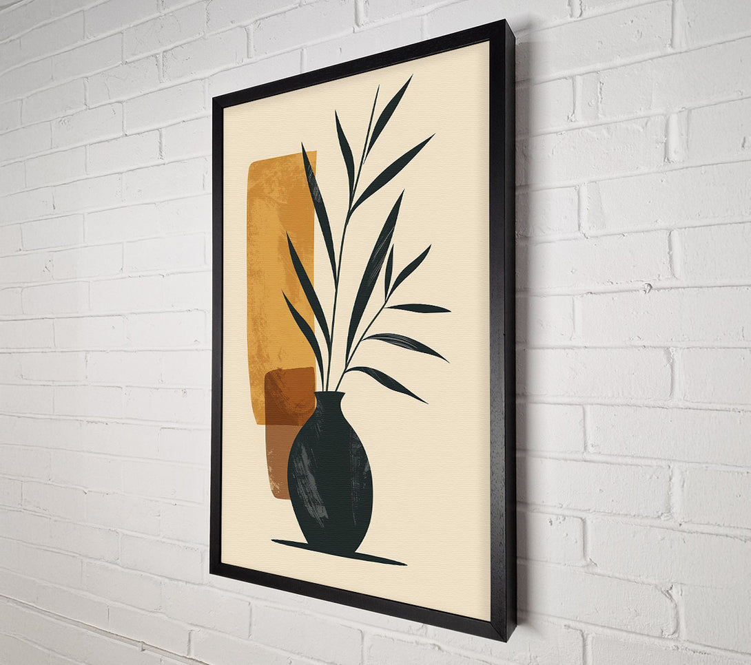  A Canvas Print of Mustard Vase And Branch Canvas Art