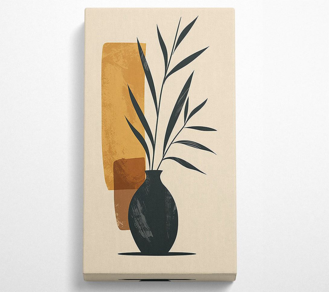  A Canvas Print of Mustard Vase And Branch Canvas Art