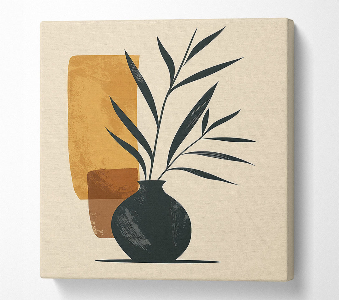 A Canvas Print of Mustard Vase And Branch Canvas Art