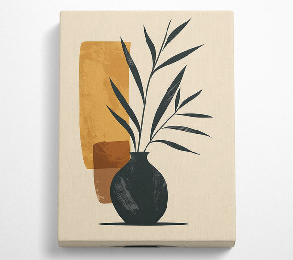  A Canvas Print of Mustard Vase And Branch Canvas Art