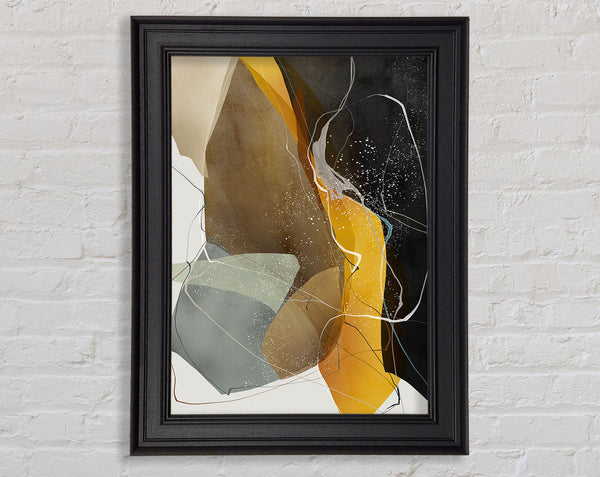 Gold And Black Framed Print