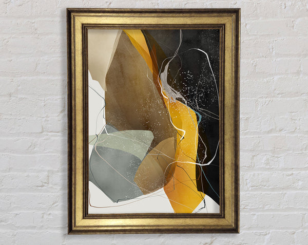 Gold And White Framed Print