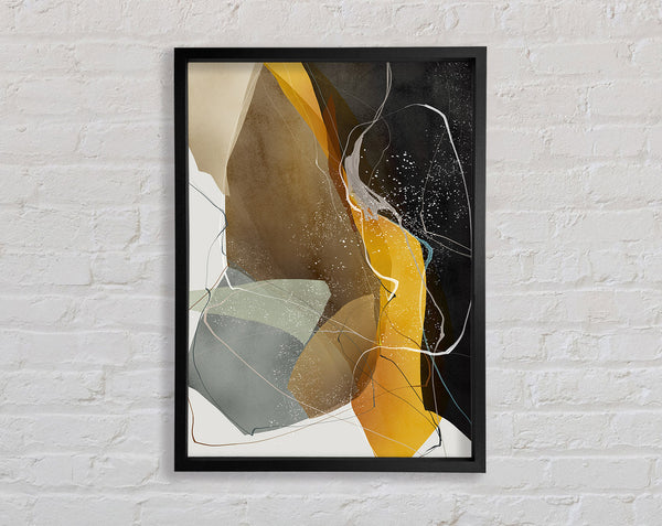 Gold And Black Framed Print