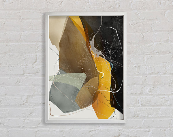 Gold And White Framed Print