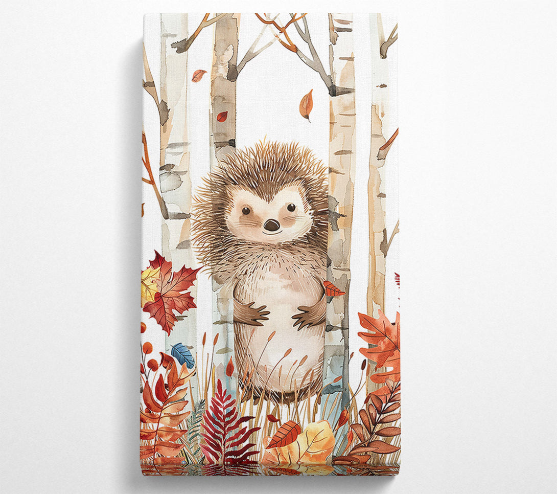  A Canvas Print of Autumn Brown Hedgehog Canvas Print