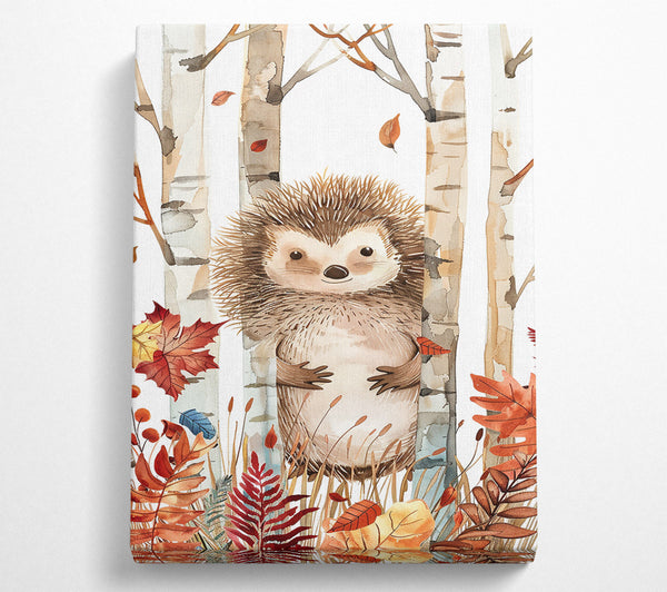  A Canvas Print of Autumn Brown Hedgehog Canvas Print