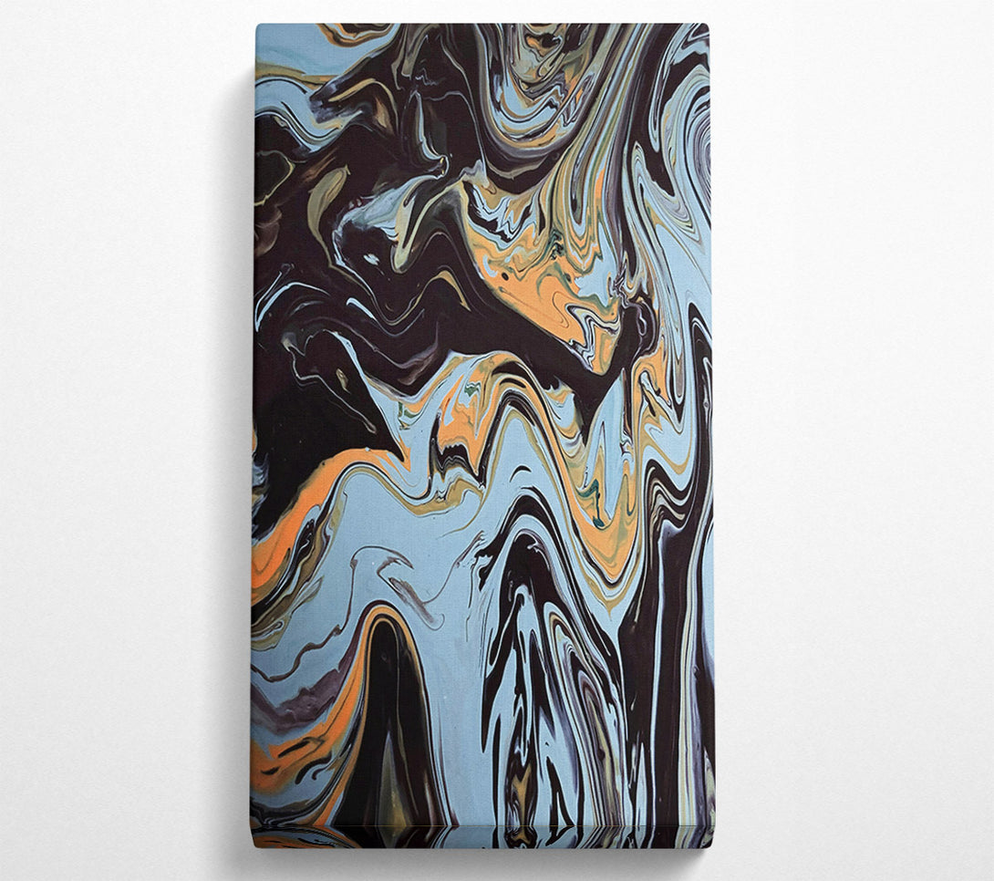  A Canvas Print of Black And Blue Swirls. Canvas Print