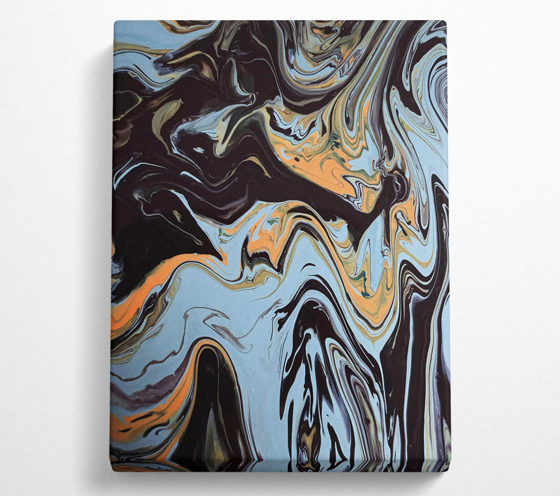 A Canvas Print of Black And Blue Swirls. Canvas Print