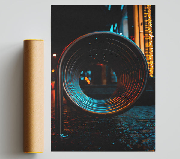Blue Steel Spiral Print