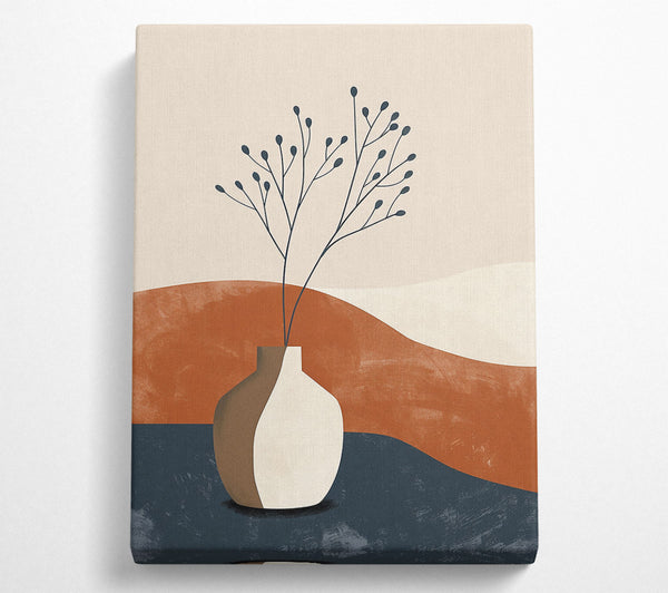  A Canvas Print of Blue Branches In Terracotta Canvas Art