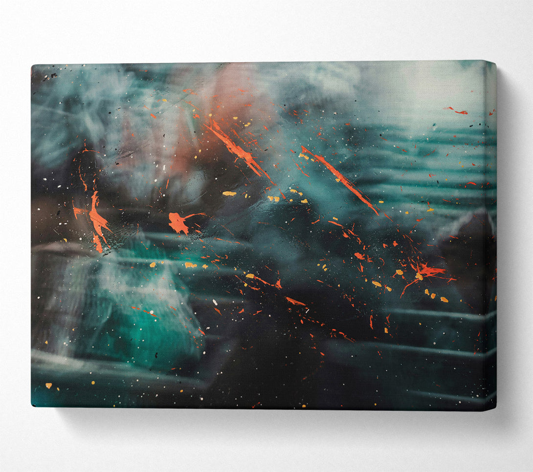  A Canvas Print of Teal Splashes Of Color Canvas Wall Art
