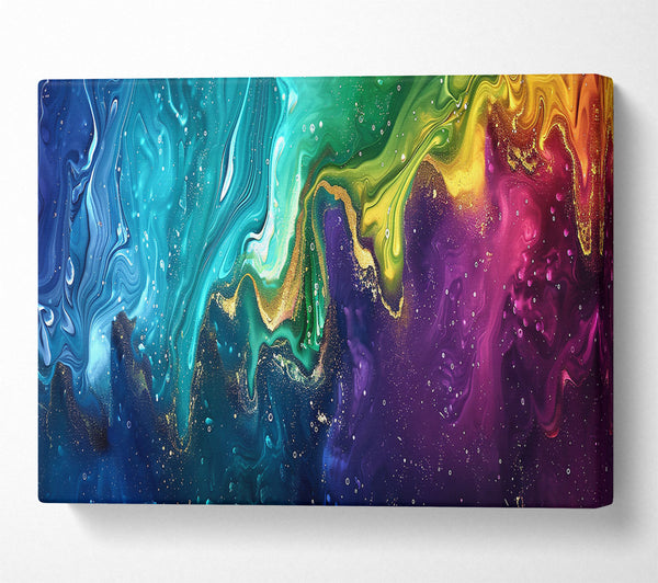  A Canvas Print of Teal Swirling Galaxy Canvas Wall Art