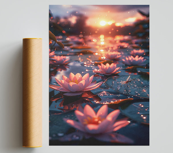 Orange Sunset Lilies Print