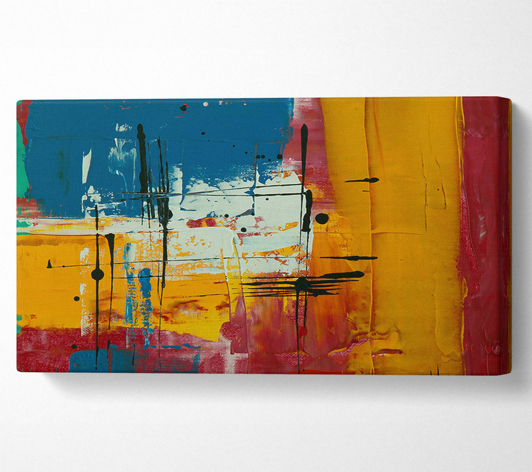  A Canvas Print of Golden Abstract Lines Canvas Art